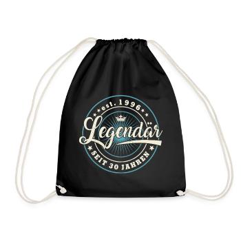 30. Geburtstag - Legendär seit 30 Jahren Geschenk - Turnbeutel - Schwarz - Vorne