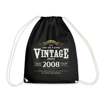 18e anniversaire Millésime de janvier 2008 - Sac de sport léger - noir - Devant