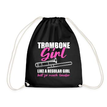 Trombone Girl Trombone Player Trombonist - Drawstring Bag - black - Front