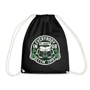 Alle werden beschwipst St. Patrick's Pub - Turnbeutel - Schwarz - Vorne