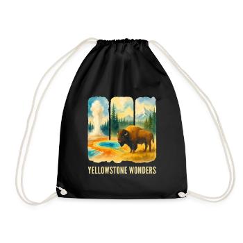 Paysage montagneux avec volcan - Sac de sport léger - noir - Devant