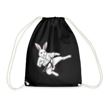 Rabbit Karate Martial Arts - Drawstring Bag - black - Front