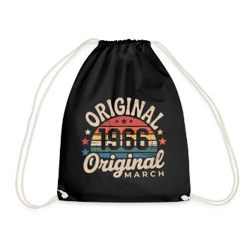 Born in March 1966 edition 1966 Vintage March 1966 - Drawstring Bag - black - Front