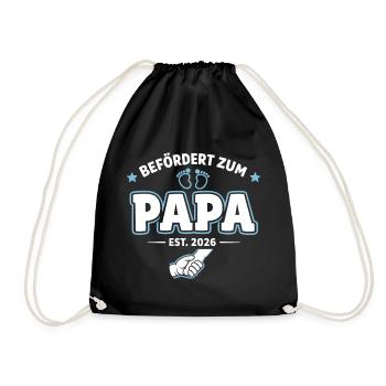 Papa 2026 Beförderung Zum Vater Loading - Turnbeutel - Schwarz - Vorne