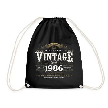 Cadeau de 40e anniversaire Mari Vintage mars 1986 - Sac de sport léger - noir - Devant