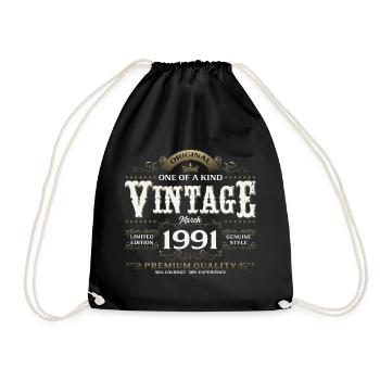 Cadeau du 35e anniversaire Mari Année Mars 1991 - Sac de sport léger - noir - Devant