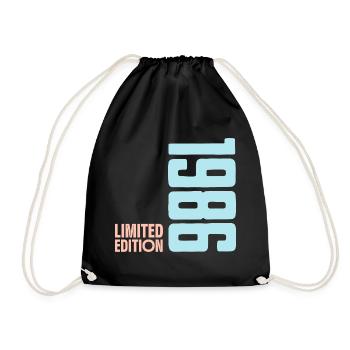 1986 Limited Edition Retro Geburtstag 40ster - Turnbeutel - Schwarz - Vorne
