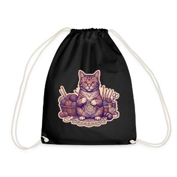 Tricote au crochet pour chats chats - Sac de sport léger - noir - Devant