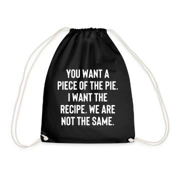 TU VEUX UNE PART DU GÂTEAU. JE VEUX LA RECETTE... - Sac de sport léger - noir - Devant