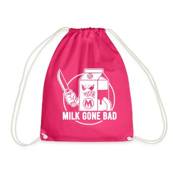 Milch geht böse: bedrohliche Kartonfigur - Turnbeutel - Fuchsia - Vorne