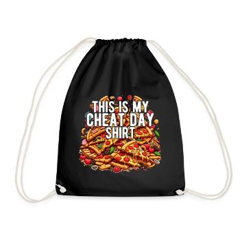 Cheat Day Pizza GYM Bodybuilding Ernährung Lustig - Turnbeutel - Schwarz - Vorne