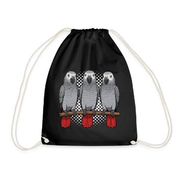 African grey parrot parrot owner parrot keeper - Drawstring Bag - black - Front