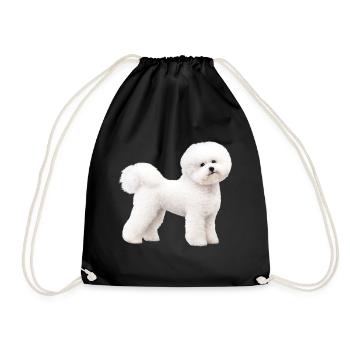 Bichon Frisé réaliste - Sac de sport léger - noir - Devant