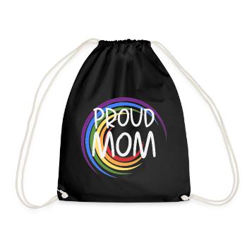 Proud Mom Rainbow - Drawstring Bag - black - Front