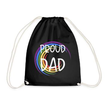 Proud Dad LGBTQ Rainbow Family - Drawstring Bag - black - Front