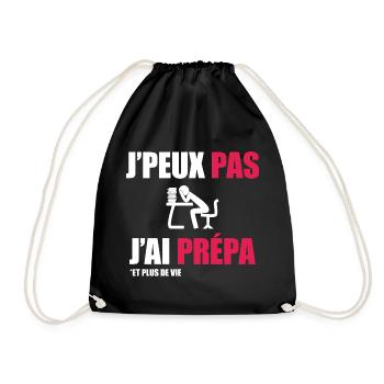 J'peux pas j'ai prépa - Sac de sport léger - noir - Devant