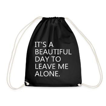 Leave Me Alone: Bold Typography - Drawstring Bag - black - Front