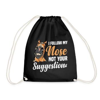 Percheron Outfit I follow my Nose Horse Riding - Drawstring Bag - black - Front