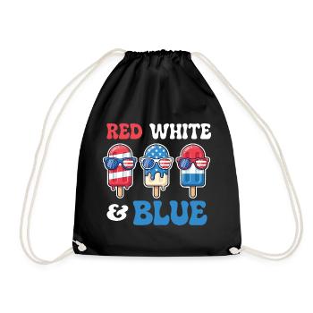 Rouge, Blanc, Bleu, Patriotique, 4 juillet - Sac de sport léger - noir - Devant