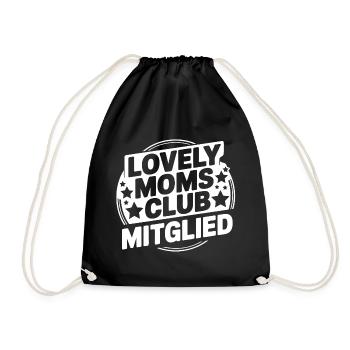 Lovely Moms Club Mitglied - Turnbeutel - Schwarz - Vorne