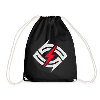 Circular Flash Contrast - Drawstring Bag - black - Front