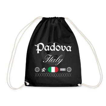 Padua Italien Streetwear Reise Souvenir - Turnbeutel - Schwarz - Vorne