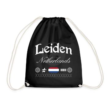 Leiden Niederlande Streetwear Reise Souvenir - Turnbeutel - Schwarz - Vorne