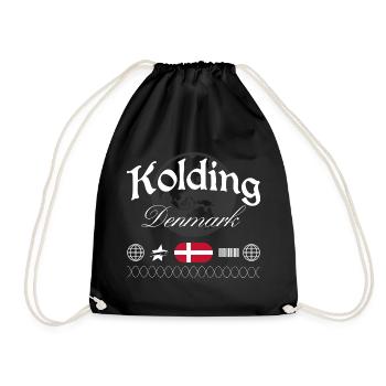 Kolding Denmark Streetwear Travel Souvenir - Drawstring Bag - black - Front