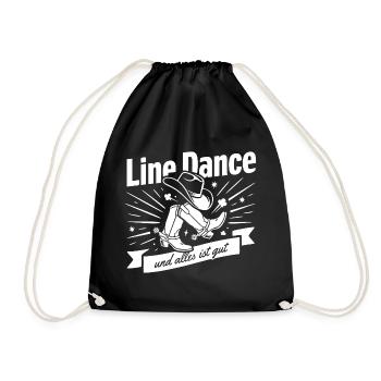 Line Dance Boots Spruch - Turnbeutel - Schwarz - Vorne
