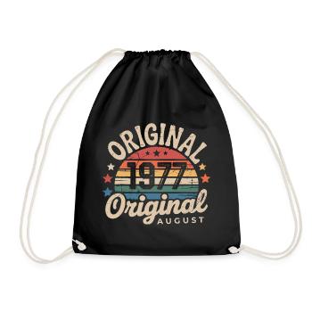 Original Août 1977 Vintage Anniversaire 1977 - Sac de sport léger - noir - Devant
