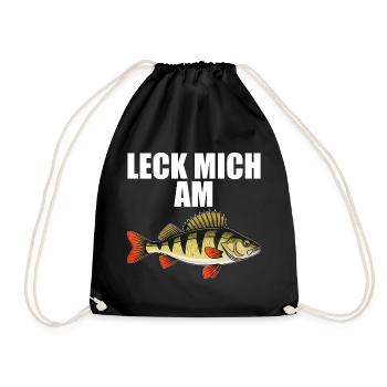 Leck Mich Am Barsch - Turnbeutel - Schwarz - Vorne