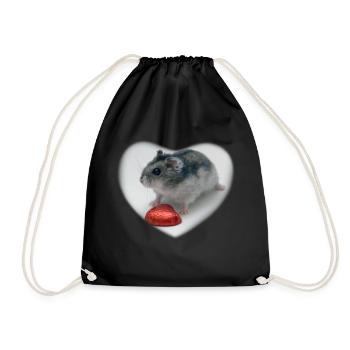 Hamster heart - Drawstring Bag - black - Front