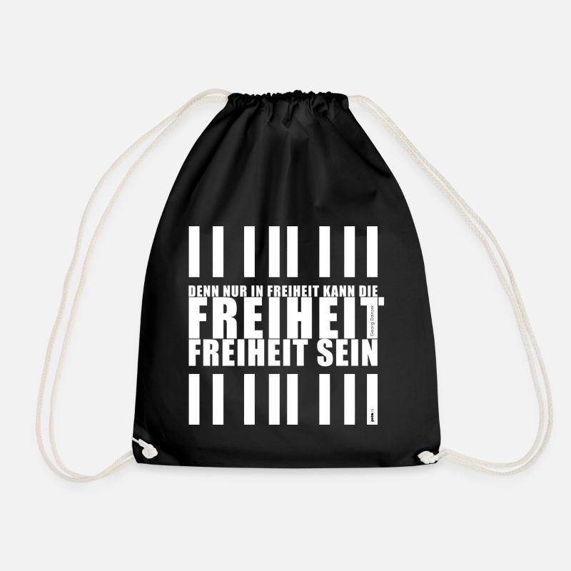 52_Freiheit_1_ - Turnbeutel - Schwarz