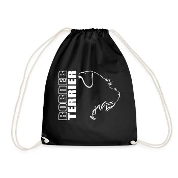 BORDER TERRIER PROFILE WILSIGNS - Drawstring Bag - black - Front
