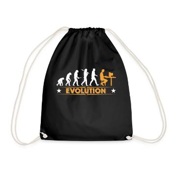Computer Nerd Evolution - orange/weiss - Drawstring Bag - black - Front