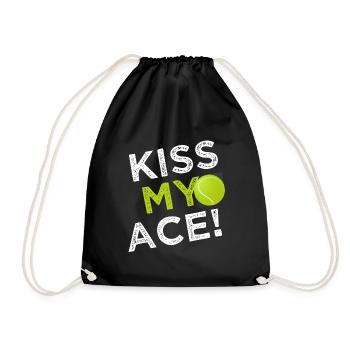KISS MY ACE - Tennis serve - Tennis Training - Drawstring Bag - black - Front