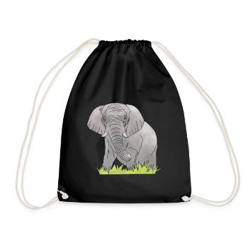 Éléphant - Sac de sport léger - noir - Devant