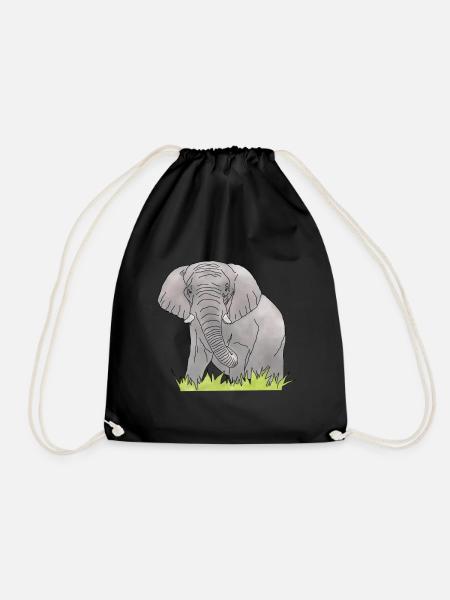 Elefant - Turnbeutel - Schwarz