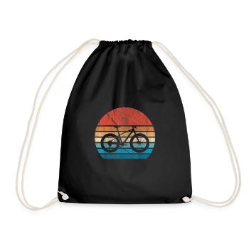 Fatbike Retro Sunset Rad Fat Bike fat tires - Drawstring Bag - black - Front