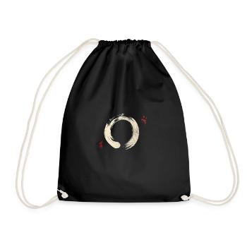 Buddhismus Meditation Yoga Bonsai Zen Enso Circle - Turnbeutel - Schwarz - Vorne