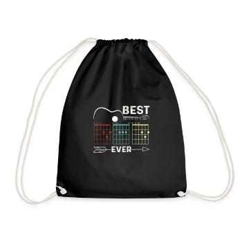 Guitarist Best Dad Ever Guitar Dad Chord Rock Musi - Turnbeutel - Schwarz - Vorne
