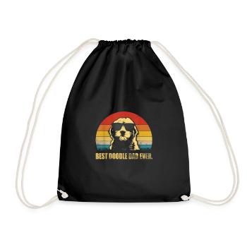 Mens Best Doodle Dad Ever TShirt Goldendoodle Dad - Drawstring Bag - black - Front