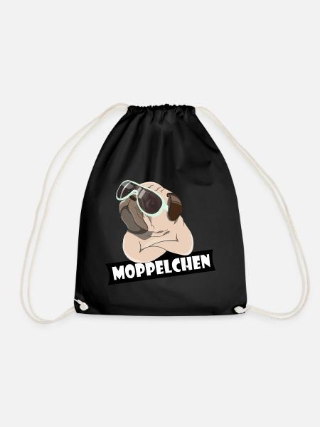 Moppelchen Kosename Spitzname Geschenk Hund Mops - Turnbeutel - Schwarz
