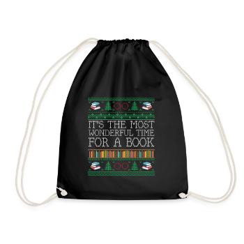 T-shirt de Noël pour les amateurs de livres Apprendre à lire - Sac de sport léger - noir - Devant