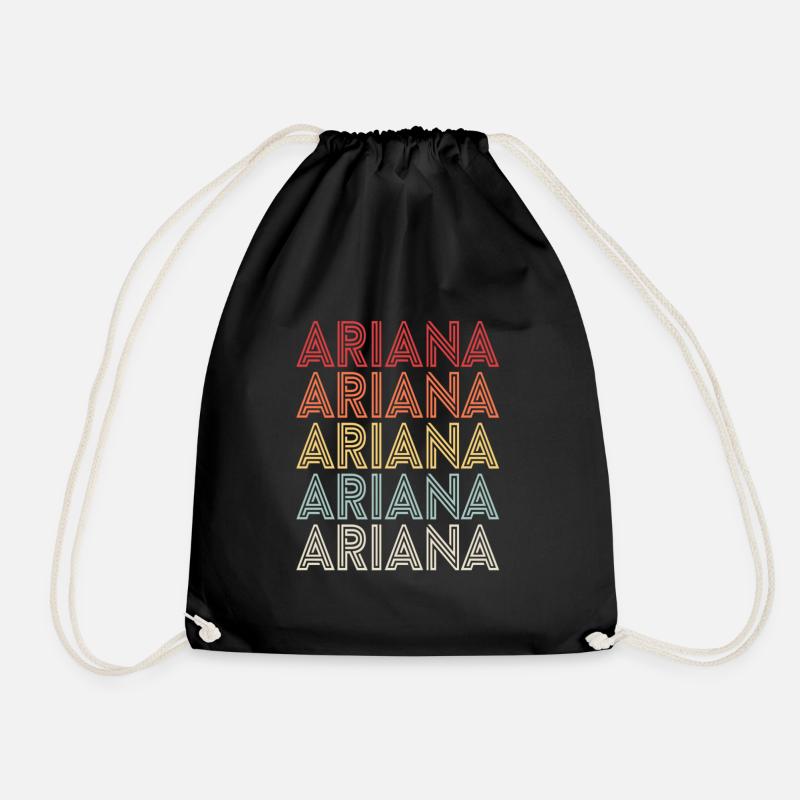 Ariana name Ariana Retro - Drawstring Bag - black