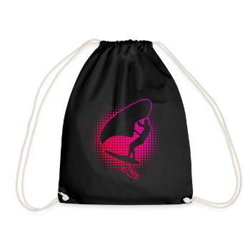 Men's hydrofoil wingfoil Women's wingsurfing - Drawstring Bag - black - Front