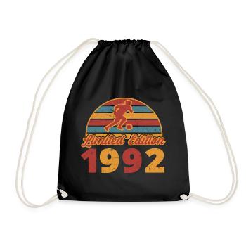 Fußball Fußballer Fußballspieler Geburtstag 1992 - Turnbeutel - Schwarz - Vorne