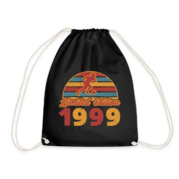 Soccer footballer soccer player birthday 1999 - Drawstring Bag - black - Front