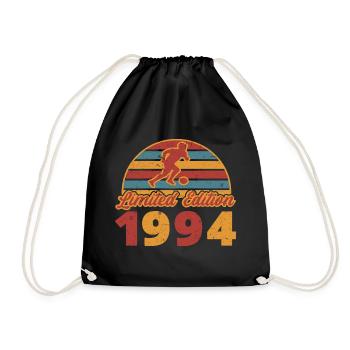 Soccer player soccer footballer birthday 1994 - Drawstring Bag - black - Front