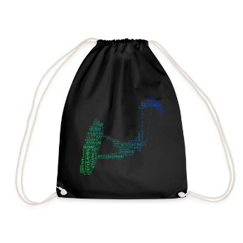Kitesurf Kiten Kitesurf Hommes Kitesurfer - Sac de sport léger - noir - Devant
